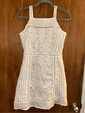 Skies are Blue White Lace Dress - L